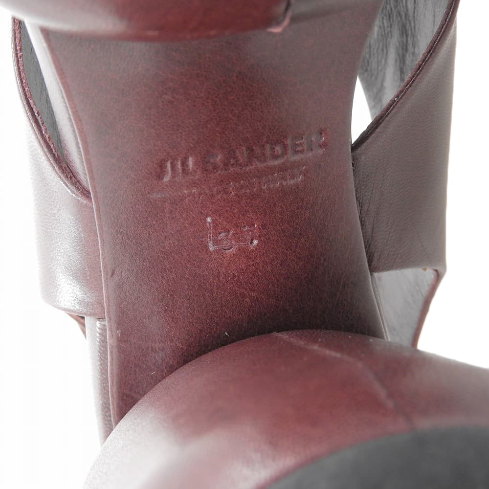 JIL SANDER Leather Sandals Shoes Women's Bordeaux 37 JS38037A 22SS Shoes