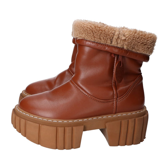 Brown Emily Boa Short Boots Shoes 37 Ladies