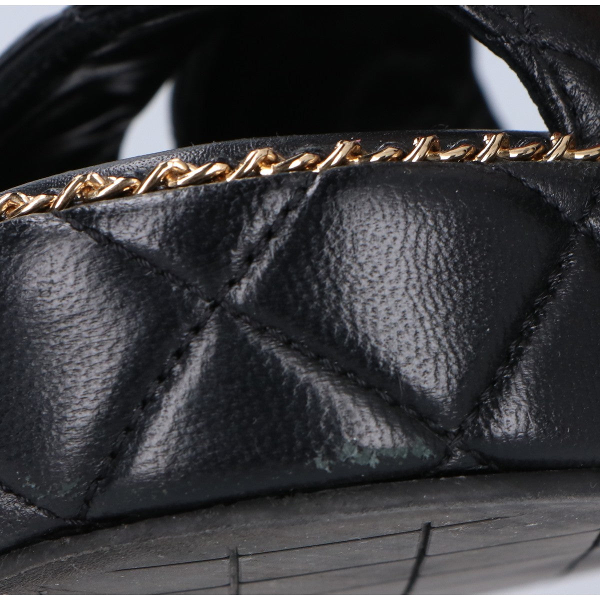 CHANEL シャネル G46613 ココマーク マトラッセ/チェーン プラットフォーム サンダル シューズ