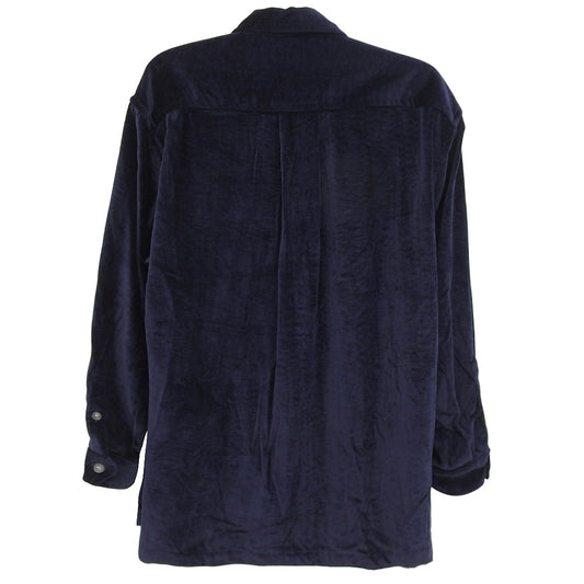 KENZO Velour Oversized Shirt Top Men's Navy L 0991180 Top L