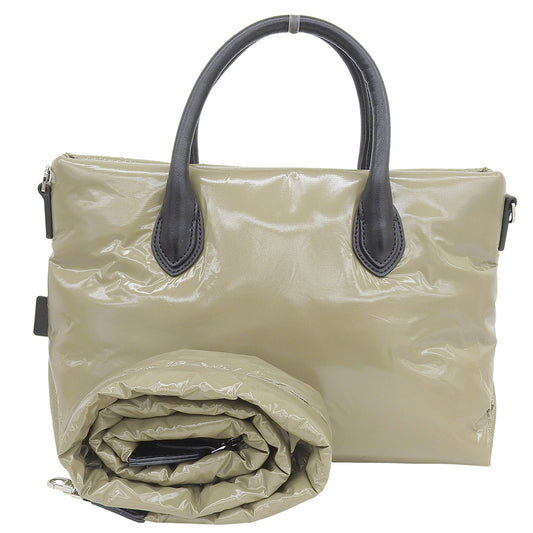 VASIC - Excellent condition, CUSH MINI 2WAY Handbag Shoulder Bag for Women, Khaki x Black Handbag