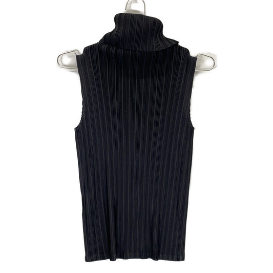PLEATS PLEASE Black/Gold PP03-FK352 Turtleneck Top