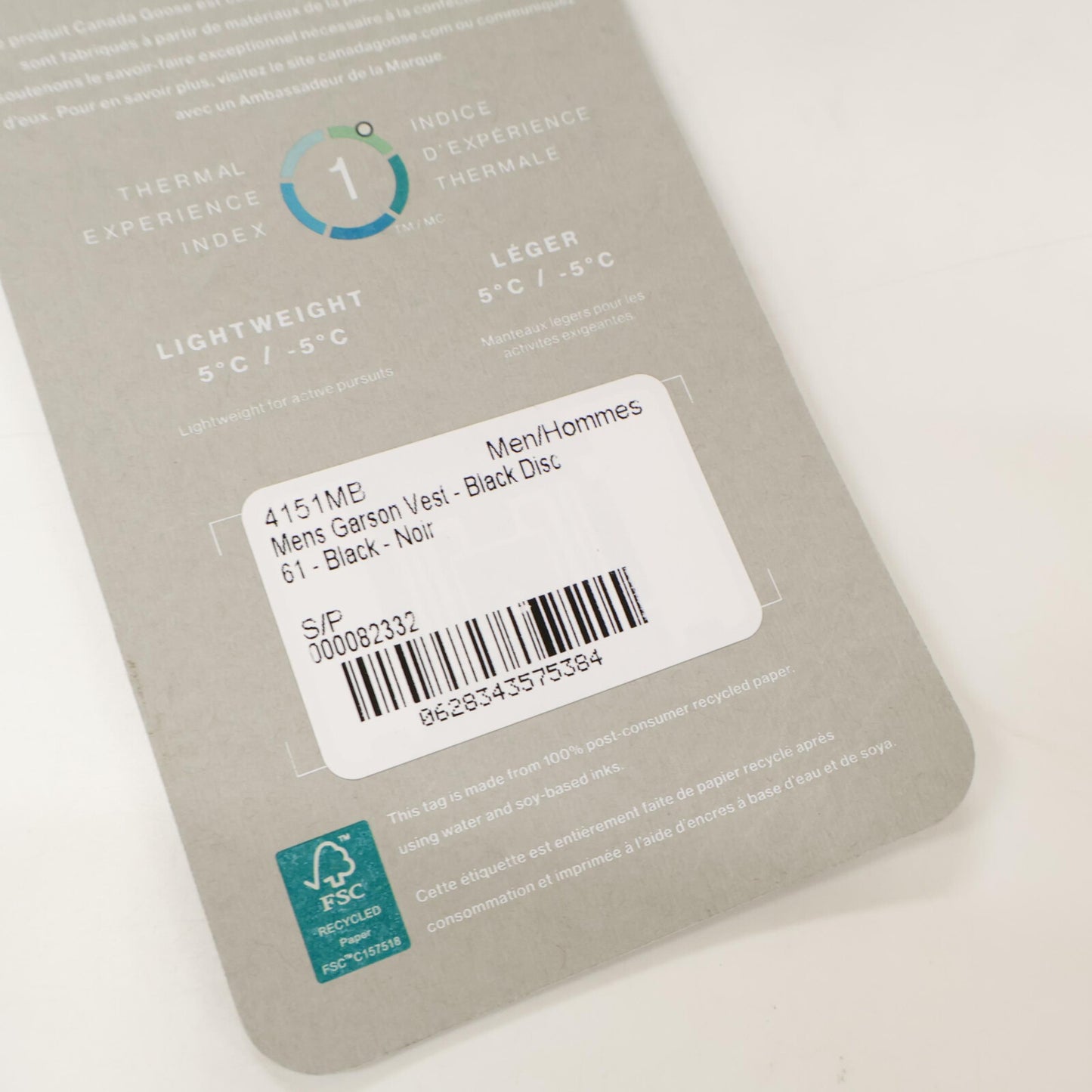 CANADA GOOSE 加拿大鹅 【全新/国内正规(株)加拿大鹅日本分公司】4151MB BLACK DISC Garson马甲 Black Label 羽绒马甲 S码