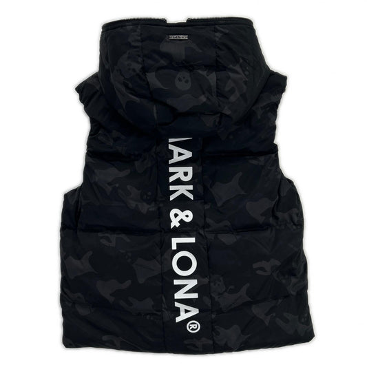 MARK&LONA Black MXM-5C-AD12 ACD Camo Goose Down Vest 44
