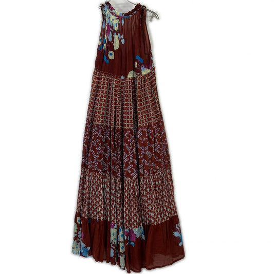 Yvonne Floral Print Cotton Voile Tiered Maxi Dress