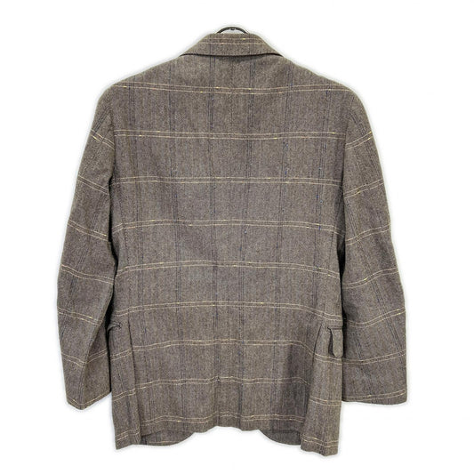 GRAVE BROWN G525 Herringbone/Windowpane Flannel Jacket 44 Men's