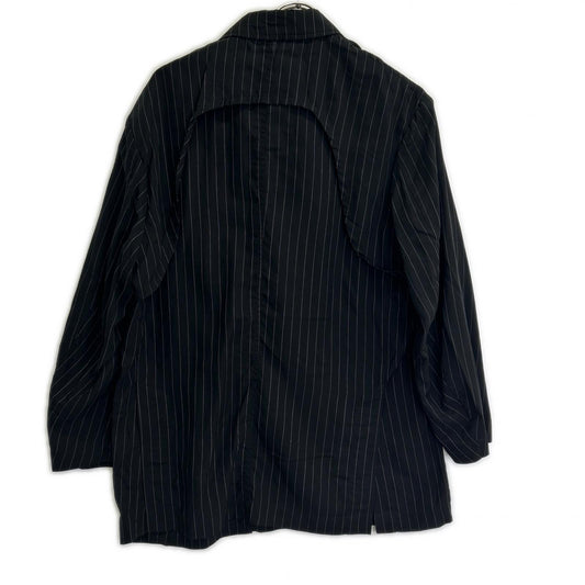 JANE SMITH Black Pinstripe 24SJK-#223L Washed Jacket