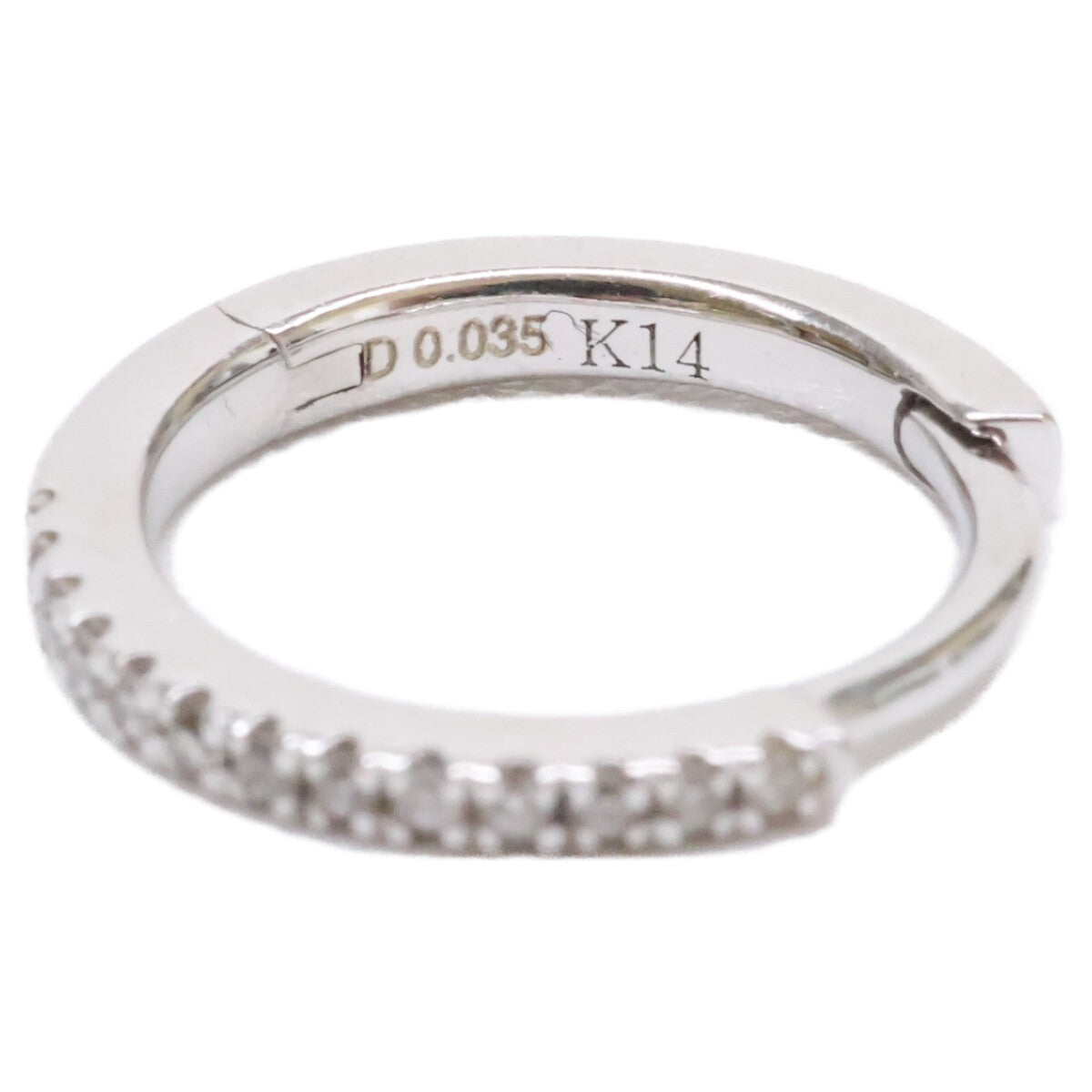 bijou de m ビジュードエム 【美品】K14 D0.035 ダイヤモンド ミニ フープ 片耳 シングル ピアス