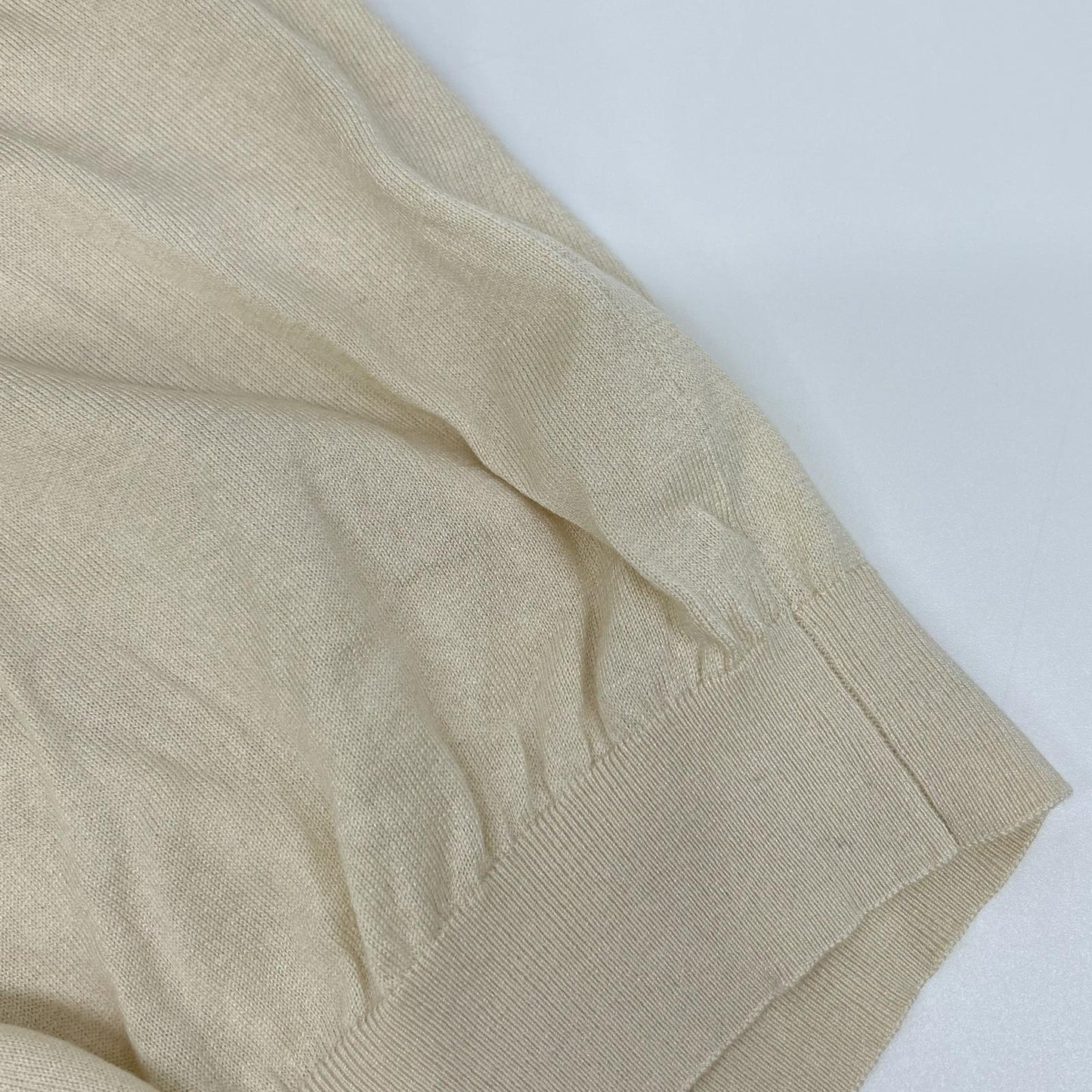 LANEUS Laneus ivory silk×cashmere turtleneck knit top