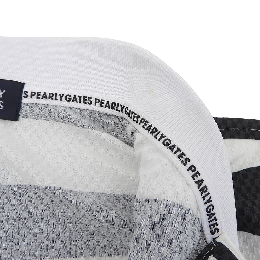 PEARLY GATES パーリーゲイツ トライクール サッカー チェック トップス メンズ ホワイト×ブラック 4 053-3260705 トップス