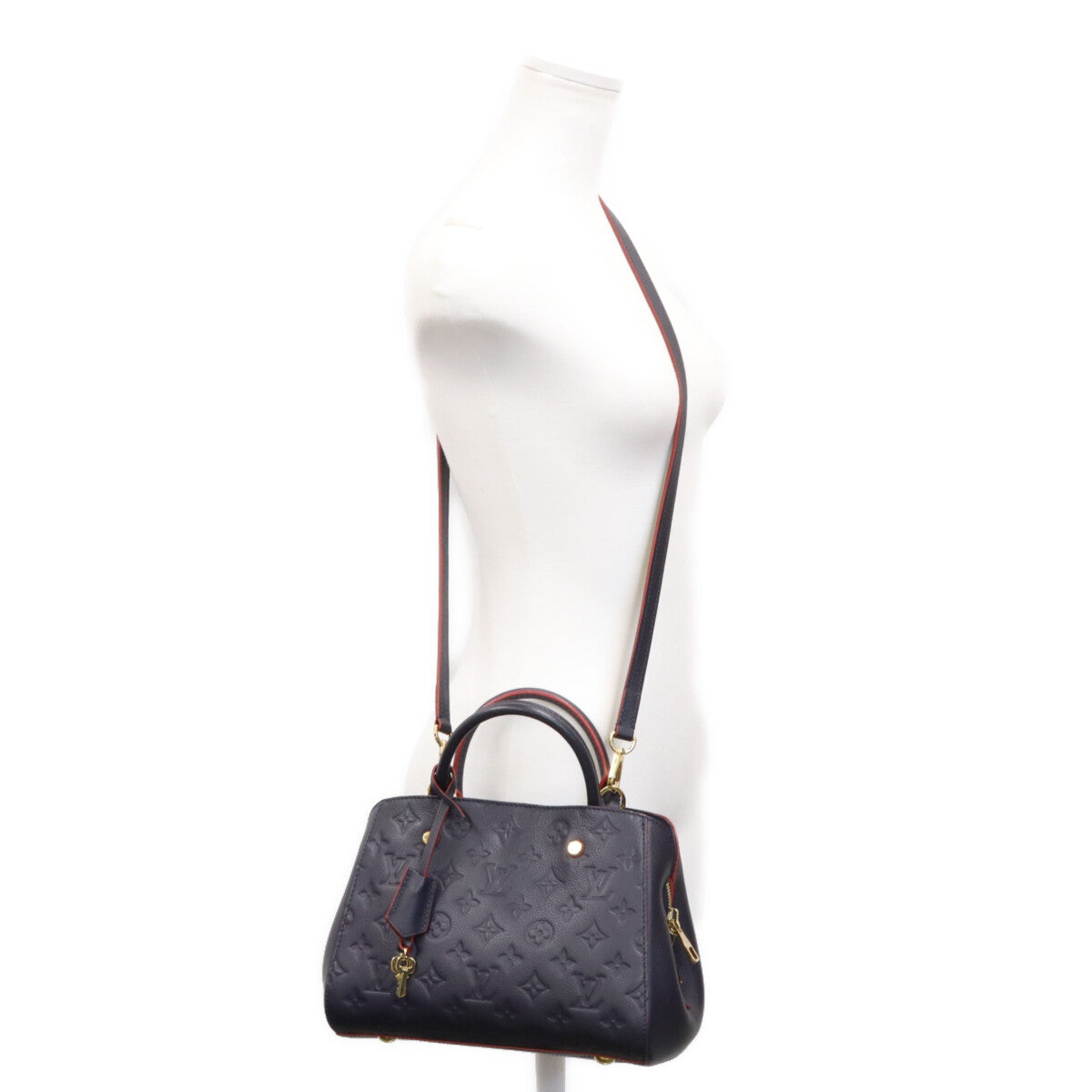 LOUIS VUITTON ルイヴィトン 2018 M42747 Marine Rouge Monogram Empreinte Montaigne BB shoulder bag