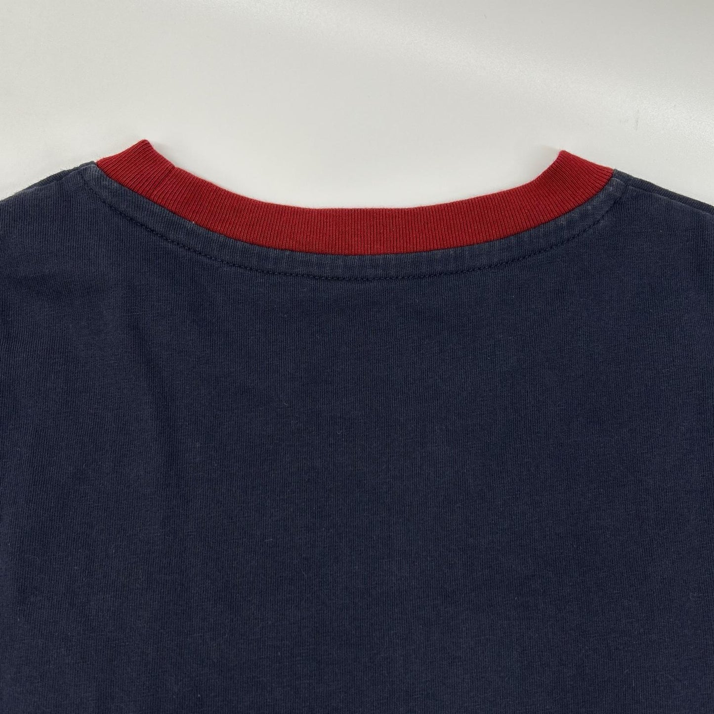 MIUMIU ミュウミュウ MJN421 ネイビー×レッド クロップド Tシャツ トップス