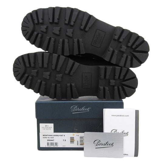 Paraboot パラブーツ 新品同様 MONTANA/JANNU+INT 8 ローカットブーツ スエード シューズ メンズ ブラック 7 1/2 200447 シューズ