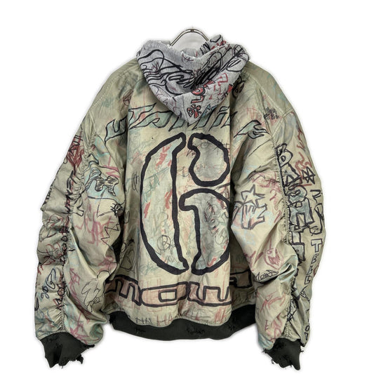 MOWALOLA Mowalola khaki 25AW Graffiti Bombardier MA-1 bomber jacket jacket