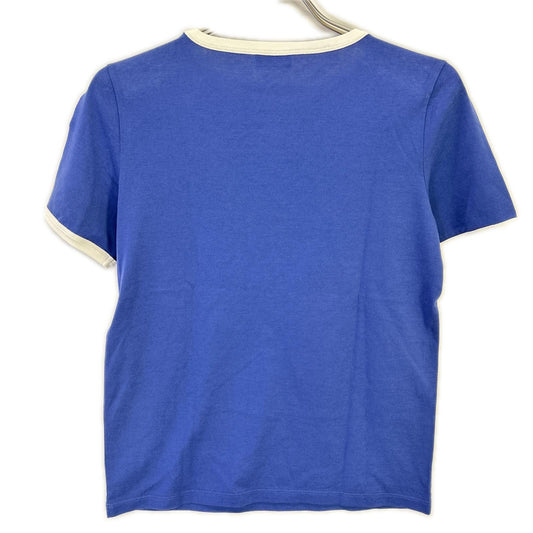 CELINE セリーヌ 2X815671Q ブルー フロッキー パイピング Tシャツ トップス