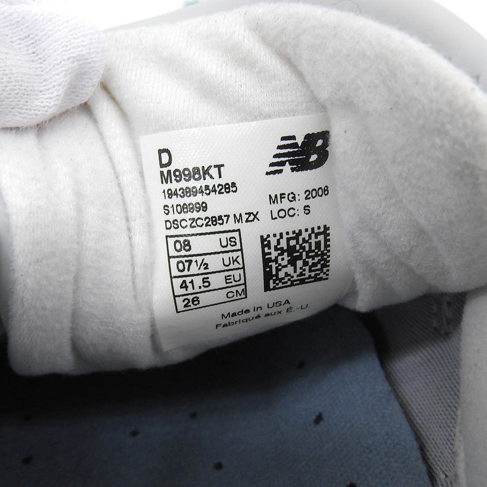 NEW BALANCE ニューバランス 美品 スニーカー シューズ メンズ チャコールグレー 26cm M998KT 20年製 シューズ