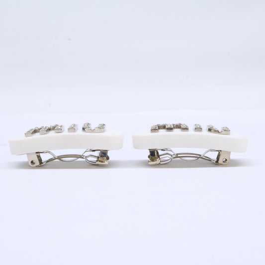 MIUMIU ミュウミュウ 【美品】5IF072 2F4N F0W5V クリスタル ロゴ ミニ バレッタ ヘアアクセサリー