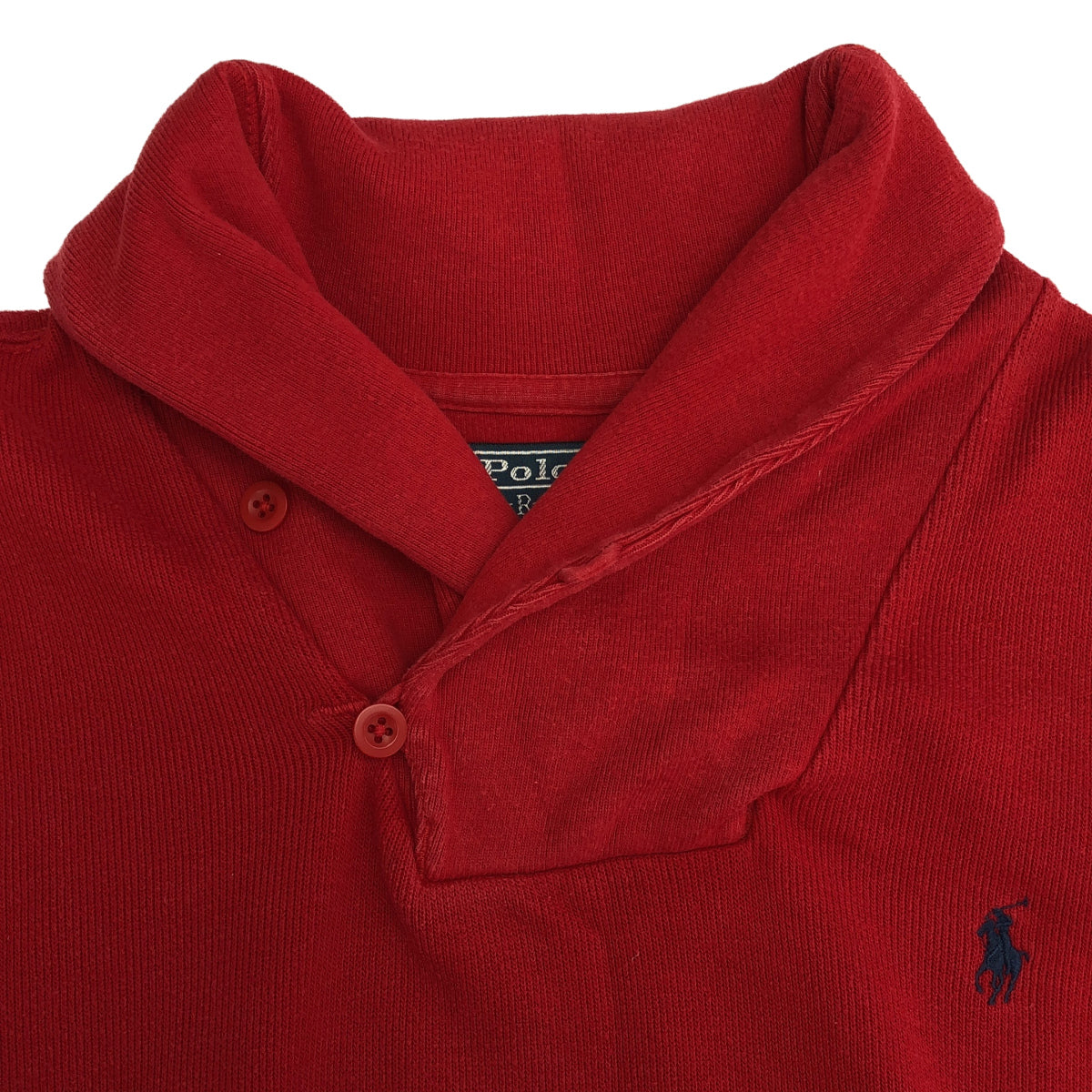 POLObyRalphLauren ポロラルフローレン 1275137 レッド コットン ポニー刺繍 ショールカラー カットソー トップス