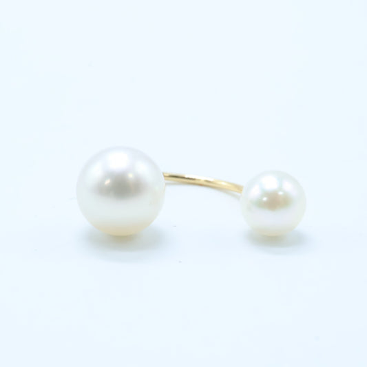 GINZA TANAKA ギンザタナカ K18 2Pパール 片耳 シングル ピアス