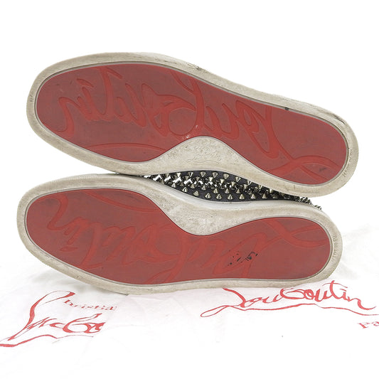 CHRISTIAN LOUBOUTIN クリスチャンルブタン ROLLER BOAT デニム スタッズ スリッポン スニーカー シューズ メンズ ネイビー 41 シューズ