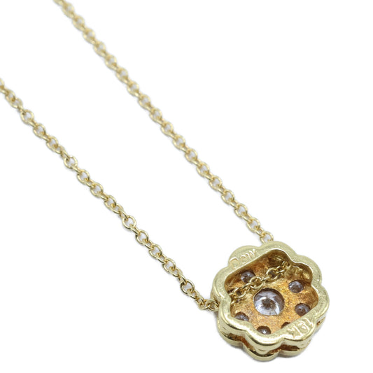 JASON DOW Beautiful 750YG Lotus Lavaliere 0.26ct Diamond Necklace