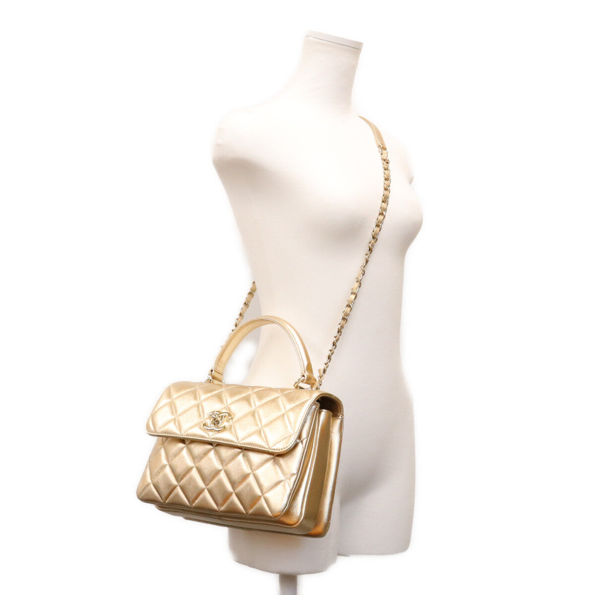 CHANEL シャネル 31番 A92236 ゴールド トレンディCCスモール ラム ショルダーバッグ ショルダーバッグ