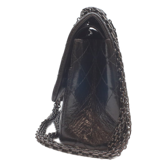 CHANEL A37586 Black Vintage Calfskin So Black W Flap Matelasse 2.55 Shoulder Bag