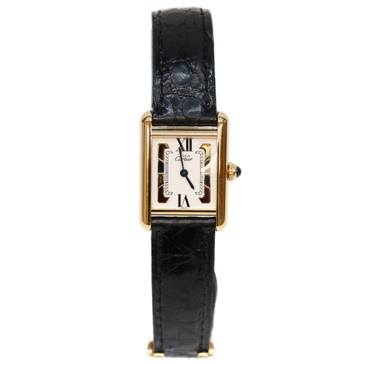 Cartier カルティエ 95s W100645401 925 トリニティ文字盤 マストタンクSM ヴェルメイユ 革 QZ 腕時計