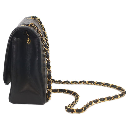 CHANEL Chanel #2 A01165 Black Lambskin Gold Hardware Diana 25 Shoulder Bag