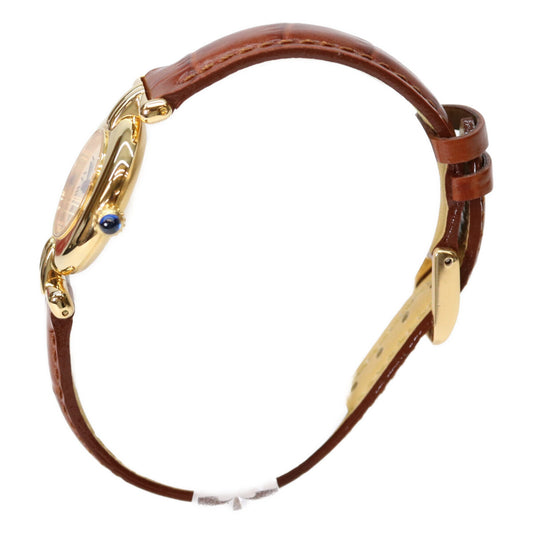 Cartier カルティエ 80-90s W1000654 925 マストコリゼヴェルメイユSM アイボリーローマ文字盤 QZ 革 腕時計