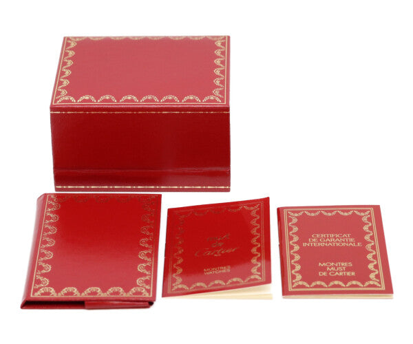 Cartier カルティエ 80-90s W1000654 925 マストコリゼヴェルメイユSM アイボリーローマ文字盤 QZ 革 腕時計