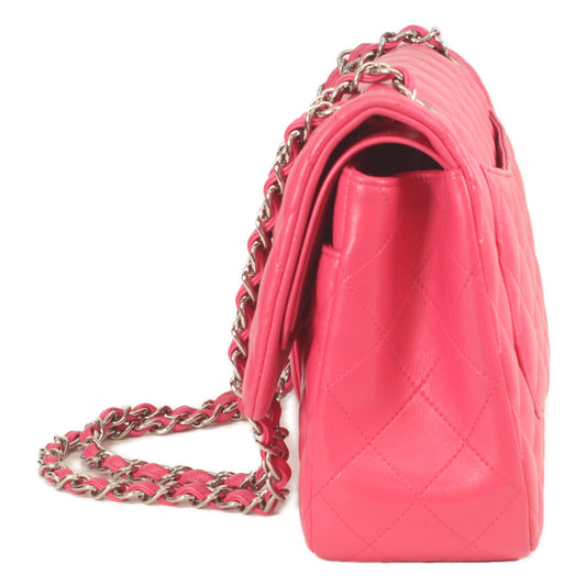 CHANEL シャネル 19番 A58600 ピンク ラム シルバー金具 ダブルフラップ デカマトラッセ30 ショルダーバッグ