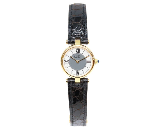 Cartier カルティエ W100225301 80-90s 925 マストヴァンドームヴェルメイユSM センターグレイ飛びローマ文字盤 腕時計