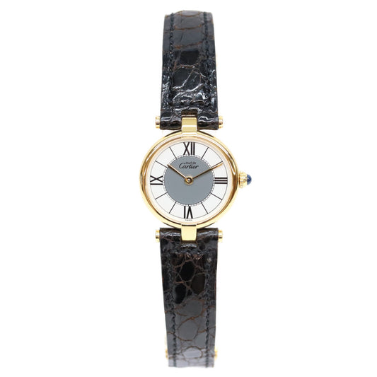 Cartier カルティエ W100225301 80-90s 925 マストヴァンドームヴェルメイユSM センターグレイ飛びローマ文字盤 腕時計