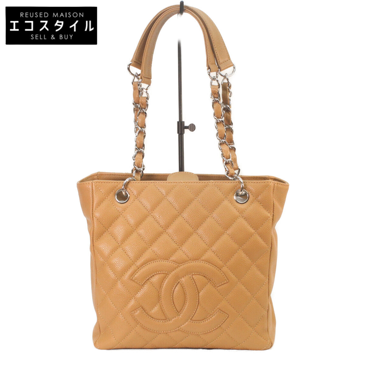 CHANEL シャネル 11番 07年 A20994 キャメルベージュ キャビア