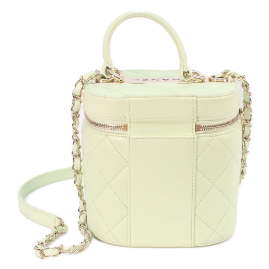 CHANEL AS1626 Lime Green Gold Hardware Lambskin Trendy CC 2WAY Vanity Shoulder Bag