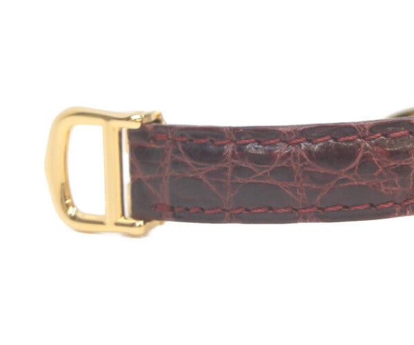 Cartier カルティエ 00s W1011554 925 マストコリゼヴェルメイユSM 白抜きローマ文字盤 革 QZ 腕時計