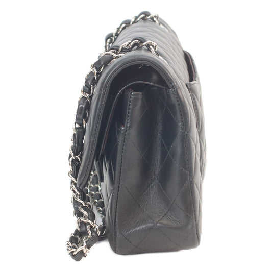 CHANEL Chanel #28 A01112 Black Lambskin Silver Hardware Matelasse 25 Shoulder Bag
