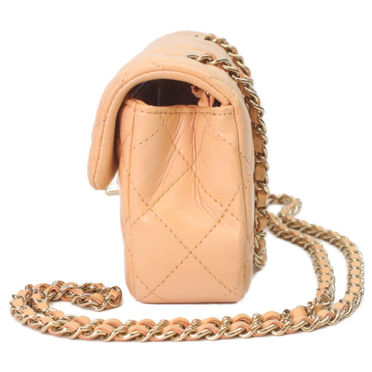 CHANEL A65050 Apricot Beige Mini Matelasse 17 Shoulder Bag