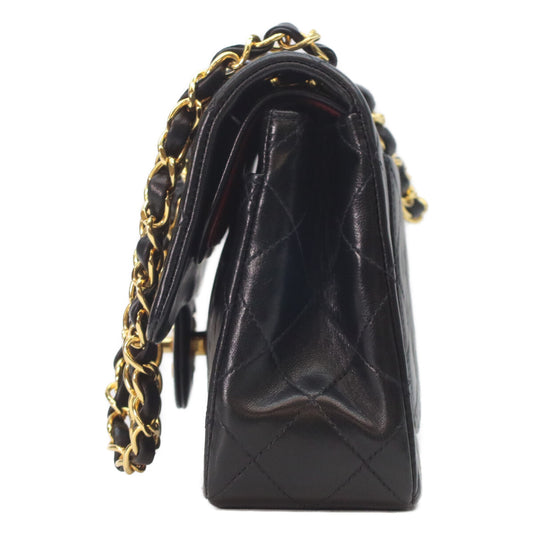 CHANEL 2 Series A01113 Black Lambskin Gold Hardware Matelasse 23 Shoulder Bag