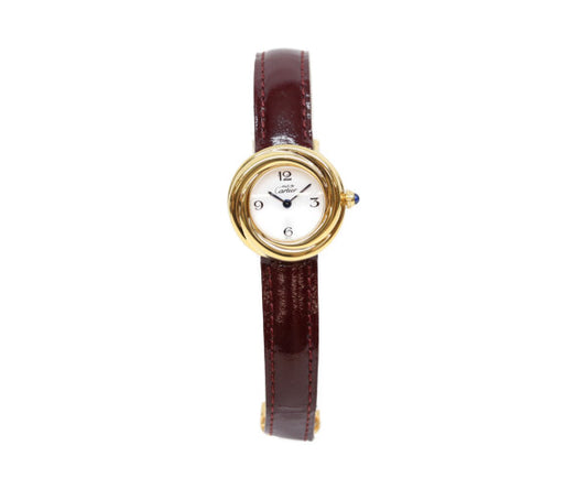 Cartier カルティエ W1010744 925 マストトリニティヴェルメイユSM 飛びアラビアホワイト文字盤 QZ 腕時計