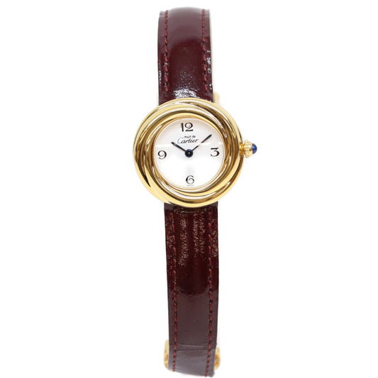 Cartier カルティエ W1010744 925 マストトリニティヴェルメイユSM 飛びアラビアホワイト文字盤 QZ 腕時計