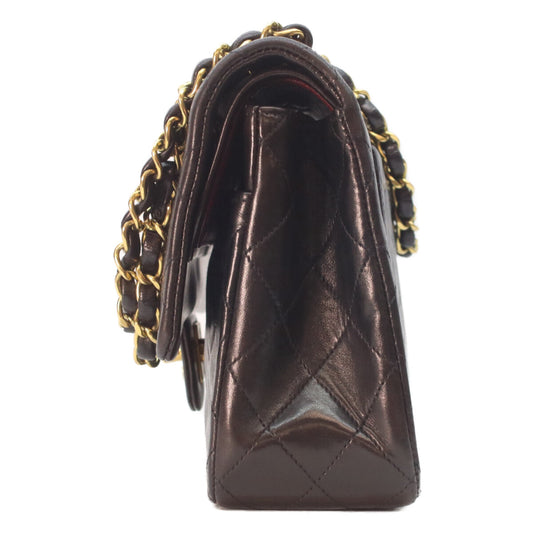 CHANEL 3rd A01112 Black Lambskin Gold Hardware Matelasse 25 Shoulder Bag