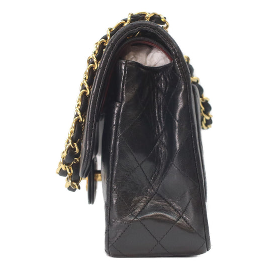 CHANEL 1 A01112 Black Lambskin Gold Hardware Matelasse 25 Shoulder Bag