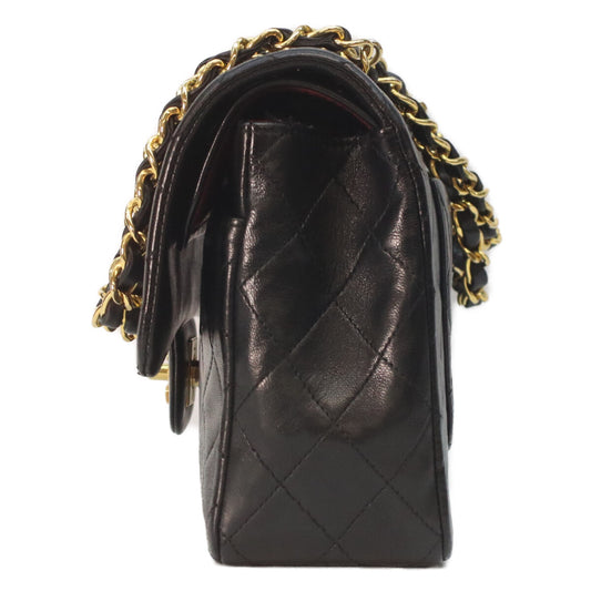 CHANEL Chanel 1st A01112 Black Lambskin Gold Hardware W-Flap Matelasse 25 Shoulder Bag
