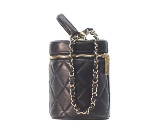 CHANEL シャネル AS1626 29番 黒 ゴールド金具 ラム トレンディCC 2WAYバニティ ショルダーバッグ