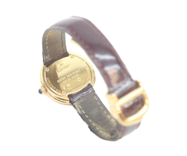 Cartier カルティエ W1010744 90s 925 マストトリニティヴェルメイユSM サイドトリニティ ホワイト文字盤 QZ 腕時計