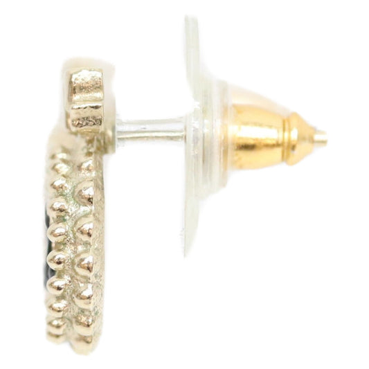 CHANEL シャネル B14C gold round CC logo ribbon earrings earrings