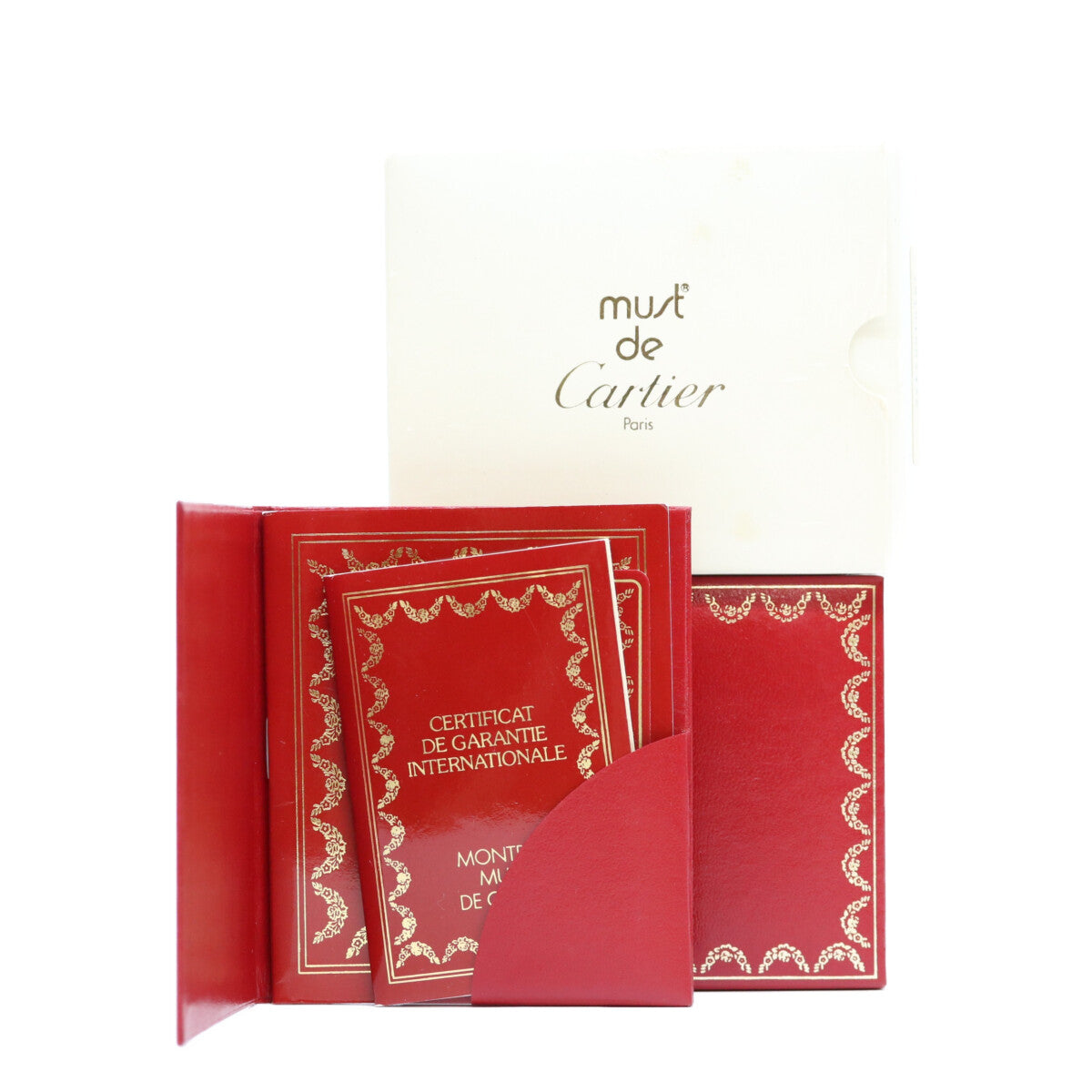 Cartier カルティエ W1006822 925 マストロンドLM ヴェルメイユ デイト アイボリーローマ文字盤 革 QZ 腕時計