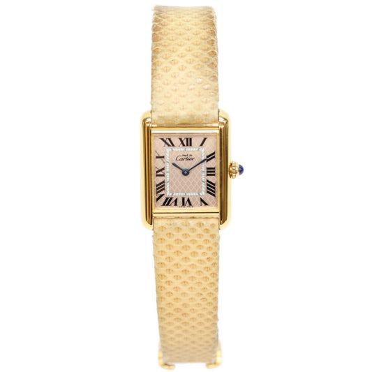 Cartier カルティエ 04年 W1018687 925 マストタンクMMヴェルメイユ アクアリーノ 革 QZ 腕時計